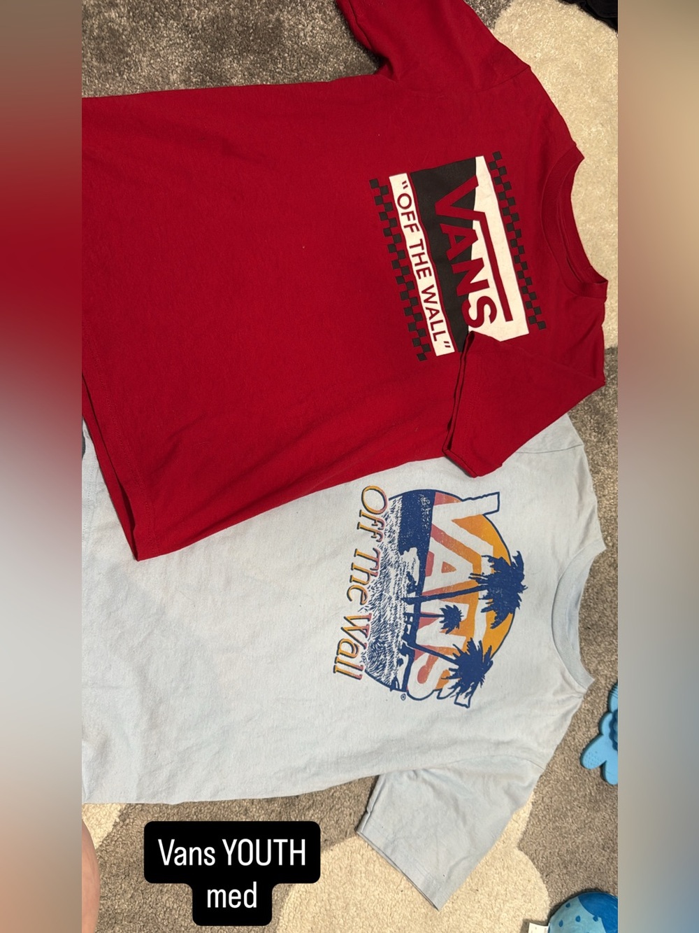 Vans Youth Red Graphic Tee with Black & White Logo